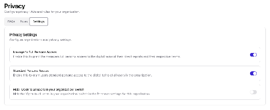 Privacy Settings tab