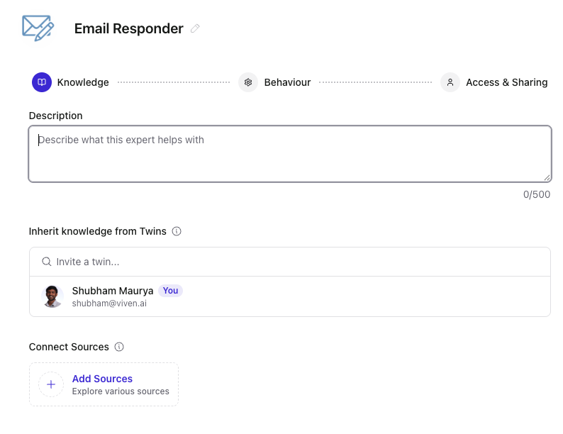 Knowledge step — description, twin contributors, and sources