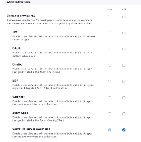 Creating a Server-to-Server OAuth app in Zoom Marketplace